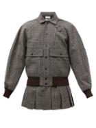 Stefan Cooke - Checked Wool-tweed Bomber Jacket - Mens - Dark Grey
