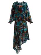 Preen By Thornton Bregazzi Poppy Floral-print Velvet-devor Dress