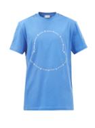 Moncler - Logo-print Cotton-jersey T-shirt - Mens - Blue