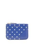 Matchesfashion.com Comme Des Garons Wallet - Polka-dot Leather Coin Purse - Womens - Navy Multi
