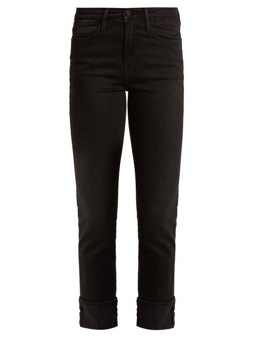 Matchesfashion.com Frame - Le High Straight Leg Stretch Denim Jeans - Womens - Black
