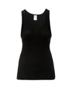 Ladies Rtw Re/done - 60s Scoop-neck Cotton-jersey Tank Top - Womens - Black