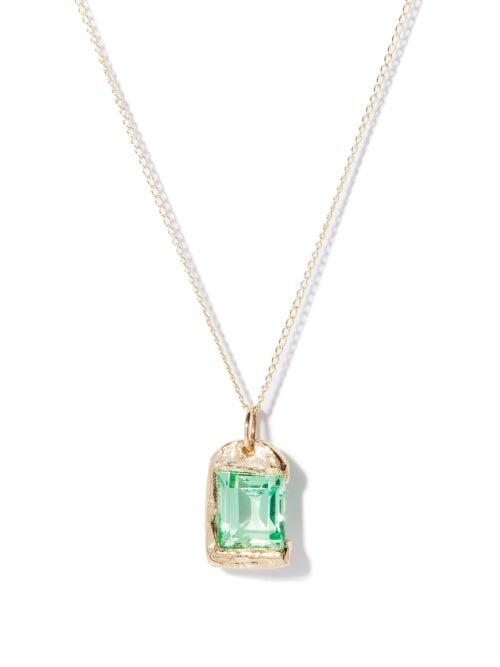 Bleue Burnham - The Rose Sapphire & Recycled 9kt Gold Necklace - Mens - Gold