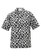 Matchesfashion.com King & Tuckfield - Brushstroke-print Cotton-poplin Bowling Shirt - Mens - Black White