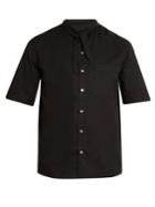 By Walid Tie-neck Short-sleeved Cotton Shirt