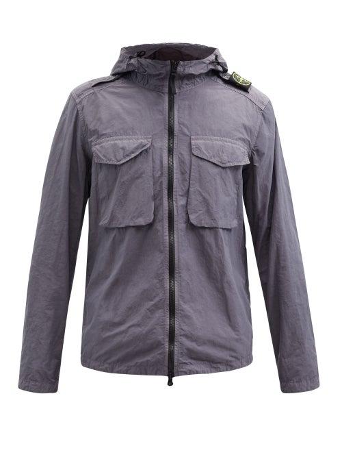 Matchesfashion.com Stone Island - Naslan Light Logo-patch Shell Jacket - Mens - Grey