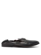 Matchesfashion.com Dolce & Gabbana - Elasticated-back Leather Penny Loafers - Mens - Black