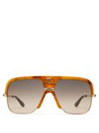 Matchesfashion.com Gucci - Monogram Tortoiseshell Effect Navigator Sunglasses - Mens - Tortoiseshell