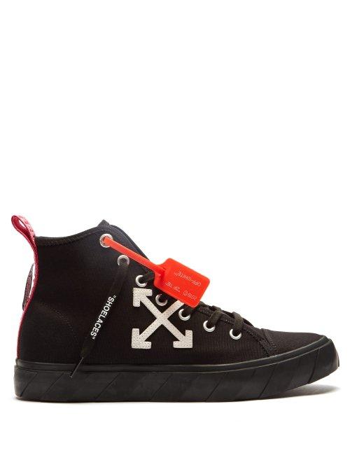 Matchesfashion.com Off-white - Logo High Top Canvas Trainers - Mens - Black