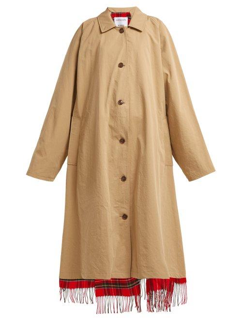 Matchesfashion.com Vetements - Reversible Checked Scarf Trench Coat - Womens - Beige Multi