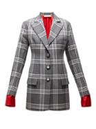 Matchesfashion.com Marni - Single Breasted Checked Wool Blazer - Womens - Grey Multi