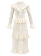 Zimmermann - Tropicana Pintucked Cotton-poplin Dress - Womens - Cream