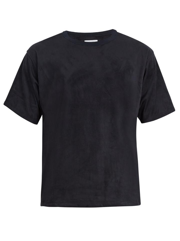 Saturdays Nyc Elliot Crew-neck Faux-suede T-shirt
