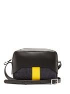 Tibi Garon Leather And Denim Cross-body Bag