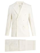 Matchesfashion.com Maison Margiela - Peak Lapel Double Breasted Wool Blend Suit - Mens - White