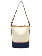 Ladies Bags Loewe Paula's Ibiza - Balloon Medium Leather And Canvas Shoulder Bag - Womens - Navy Multi