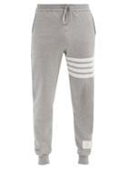 Matchesfashion.com Thom Browne - Four-bar Cotton-jersey Track Pants - Mens - Light Grey