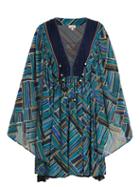 Matchesfashion.com Talitha - Painted Jasmin Graphic Print Silk Chiffon Dress - Womens - Blue Multi