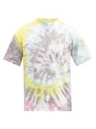 Matchesfashion.com Aries - Logo-print Tie-dye Cotton-jersey T-shirt - Mens - Multi