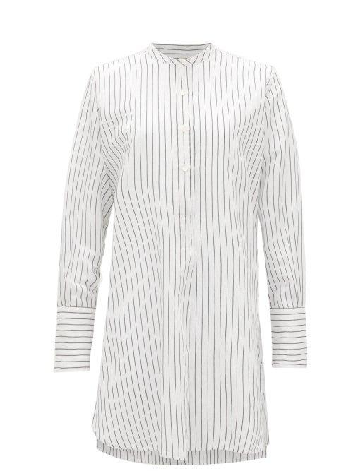 Matchesfashion.com Nili Lotan - Loria Striped Cotton-blend Tunic Top - Womens - White Black