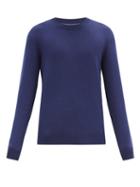 Matchesfashion.com Maison Margiela - Elbow-patch Cotton-blend Sweater - Mens - Navy