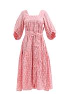 Anaak - Jamila Floral-print Cotton-gauze Midi Dress - Womens - Pink Print