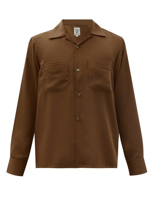 Matchesfashion.com South2 West8 - One Up Patch-pocket Twill Shirt - Mens - Brown