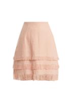 Andrew Gn Tiered Linen Mini Skirt