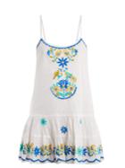 Juliet Dunn Floral-embroidered Cotton Dress