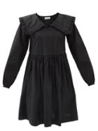 Ladies Rtw Molly Goddard - Atlanta Frilled-collar Cotton-poplin Mini Dress - Womens - Black