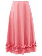 Matchesfashion.com Molly Goddard - Morgan Frilled Cotton Midi Skirt - Womens - Pink