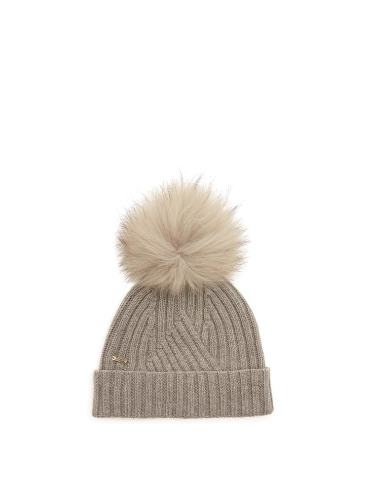 Woolrich John Rich & Bros. Detachable Fur-pompom Ribbed-knit Beanie Hat