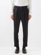 Officine Gnrale - Pierre Pleated Wool Trousers - Mens - Black