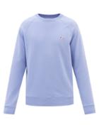 Maison Kitsun - Tricolour Fox-patch Cotton-jersey Sweatshirt - Mens - Light Blue