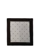 Matchesfashion.com Alexander Mcqueen - Skull And Polka Dot Jacquard Silk Pocket Square - Mens - Black Multi