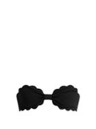 Matchesfashion.com Marysia - Antibes Scallop-edged Bandeau Bikini Top - Womens - Black
