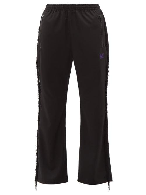 Needles - Fringed Boot-cut Jersey Track Pants - Mens - Black