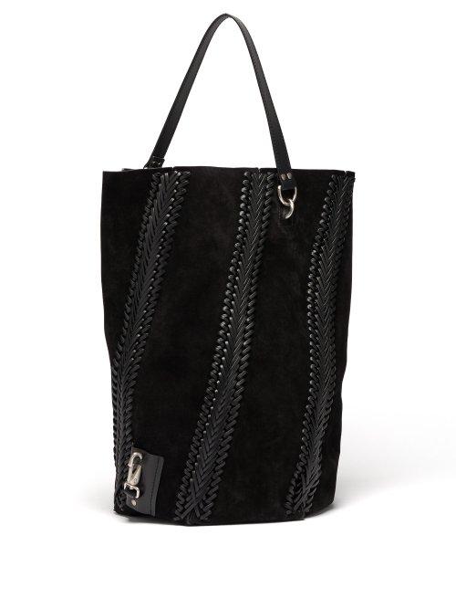 Matchesfashion.com Proenza Schouler - Hex Large Suede Bucket Bag - Womens - Black