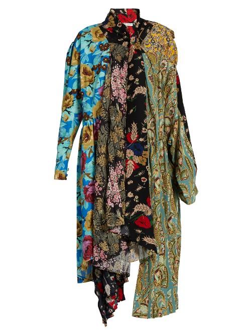 Balenciaga Projection Patchwork Midi Dress