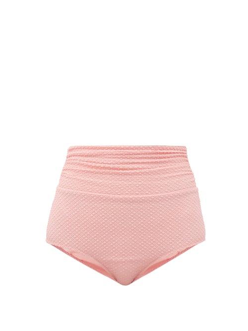 Matchesfashion.com Dodo Bar Or - Salina High-rise Ruched Bikini Briefs - Womens - Pink