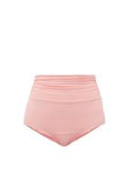 Matchesfashion.com Dodo Bar Or - Salina High-rise Ruched Bikini Briefs - Womens - Pink