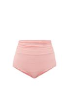 Matchesfashion.com Dodo Bar Or - Salina High-rise Ruched Bikini Briefs - Womens - Pink