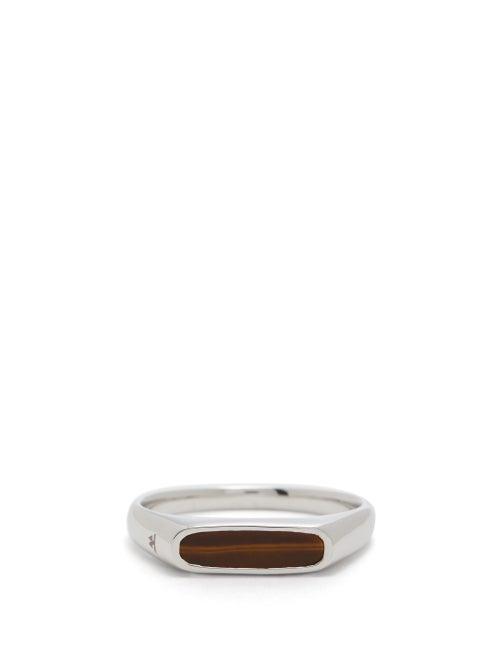 Matchesfashion.com Tom Wood - Mario Tiger'e Eye & Sterling-silver Ring - Mens - Silver