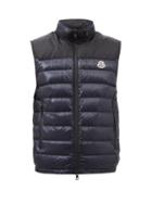 Moncler - Ortac Logo-patch Quilted Down Gilet - Mens - Dark Navy