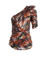 Isabel Marant Omi Floral-print One-shoulder Top