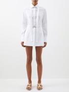 Valentino - Belted Cotton-poplin Playsuit - Womens - White