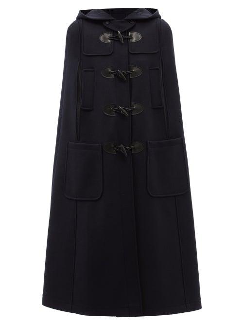 Ladies Rtw Redvalentino - Hooded Wool-blend Duffel Coat - Womens - Navy