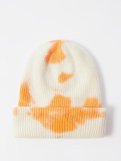 The Elder Statesman - Hot Ranger Tie-dyed Cashmere Beanie Hat - Mens - Ivory Multi