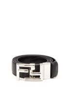 Fendi - Ff-buckle Grained-leather Belt - Mens - Black