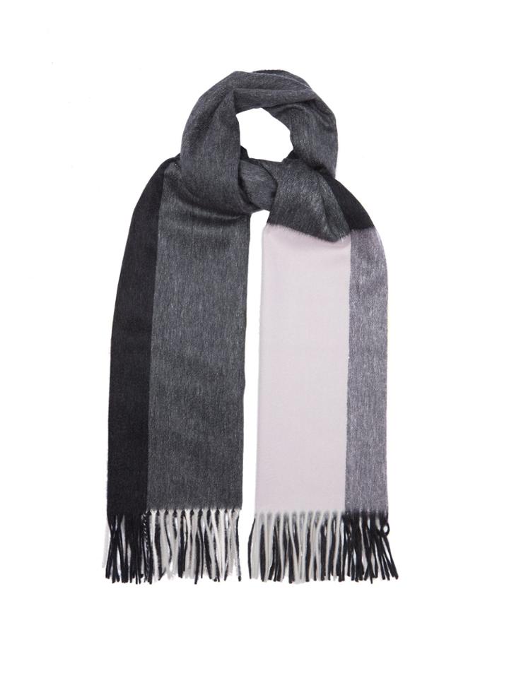 Begg & Co. Arran Frame Contrast Grid Cashmere Scarf